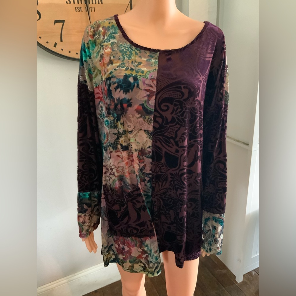 Floral Patchwork Long Sleeve Top